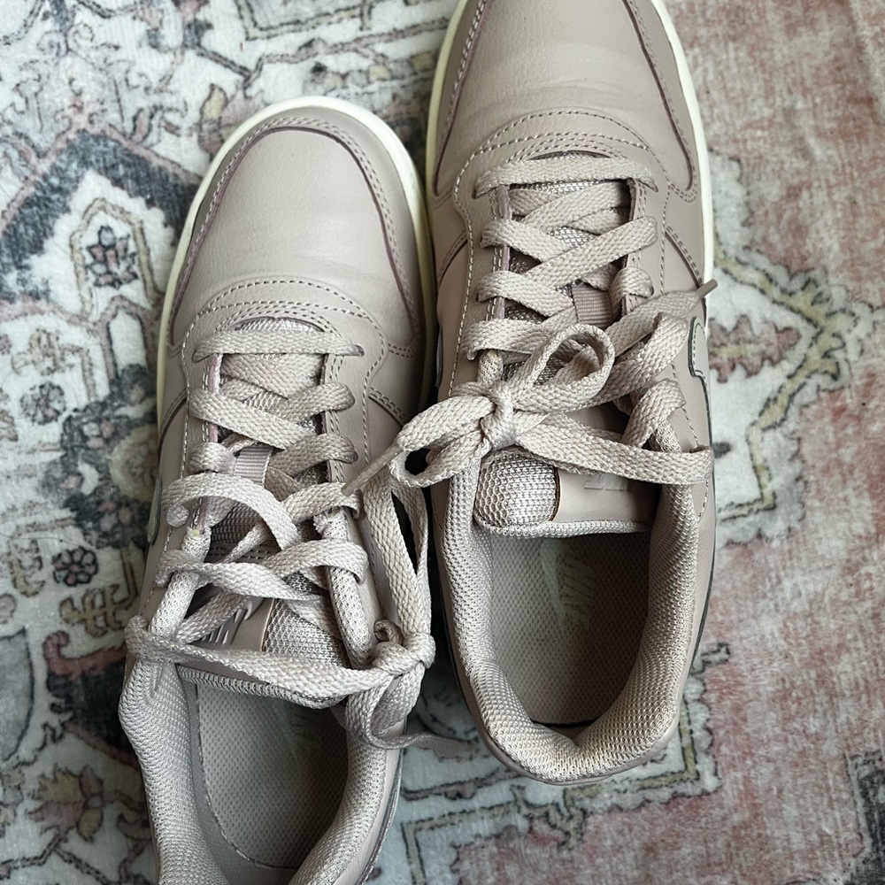 Blush Pink Leather Sneakers